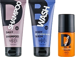 Haar- und Körperpflegeset - MDS For MEN (Duschgel 150ml + Shampoo 150ml + Deo Roll-on 100g) — Bild N2