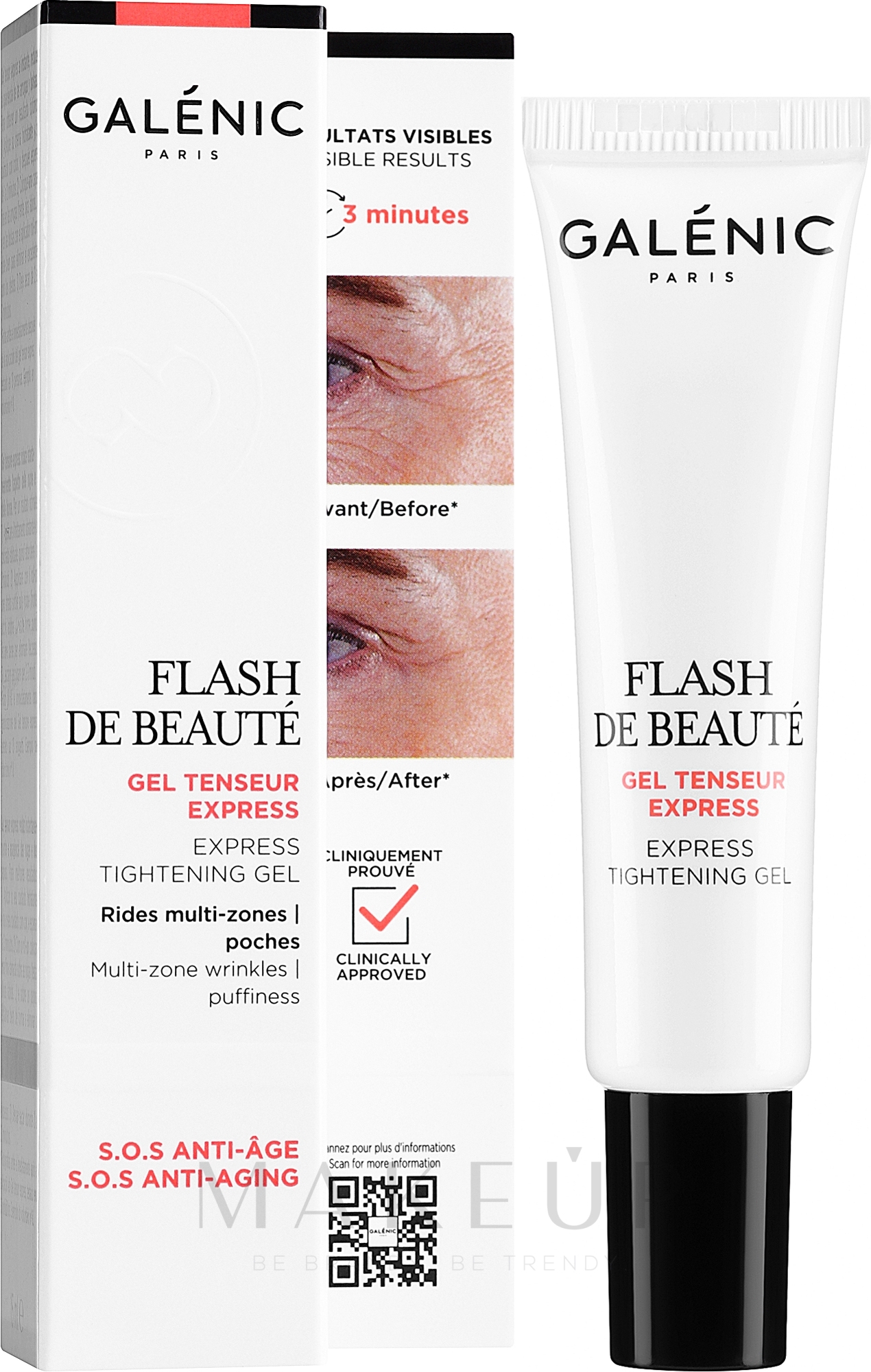 Straffendes Gesichtsgel - Galenic Flash de Beaute Express Tightening Gel — Bild 15 ml