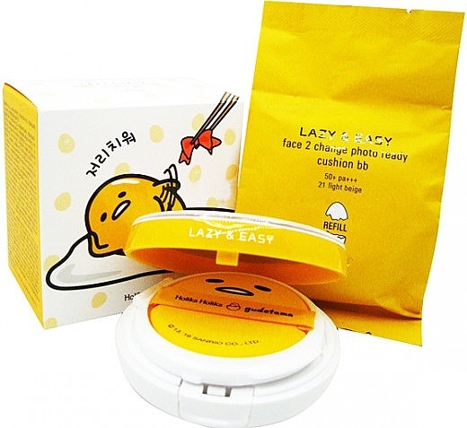 Abschminkpad-Set - Holika Holika Gudetama Cushion BB Set A (cushion/15gr + refill/15g) — Bild N1