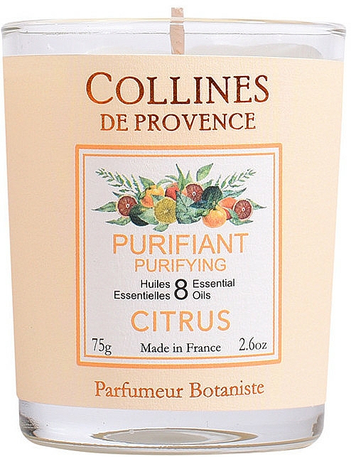 Duftkerze Zitrusfrüchte - Collines de Provence Purifiant Citrus Candles — Bild N1