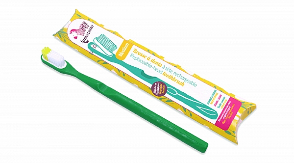 Zahnbürste aus Bioplastik mit austauschbarem Kopf weich, grün - Lamazuna Toothbrush — Bild N1