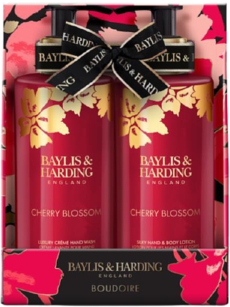 Set - Baylis & Harding Boudoire Cherry Blossom Luxury Hand Care Gift Set (h/wash/300ml + lot/300ml) — Bild N1