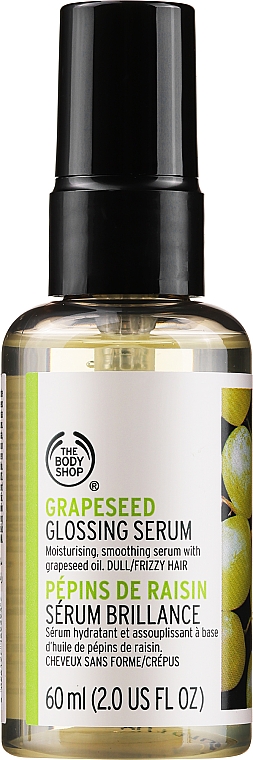Feuchtigkeitsspendendes und pflegendes Glanzserum für das Haar mit Traubenkernöl - The Body Shop Grapeseed Glossing Serum — Bild N1
