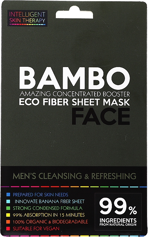 GESCHENK! Erfrischende Gesichtsmaske für Männer mit Meersalz und Bambusextrakt - Beauty Face Cleansing & Refreshing Compress Mask For Man — Bild N1