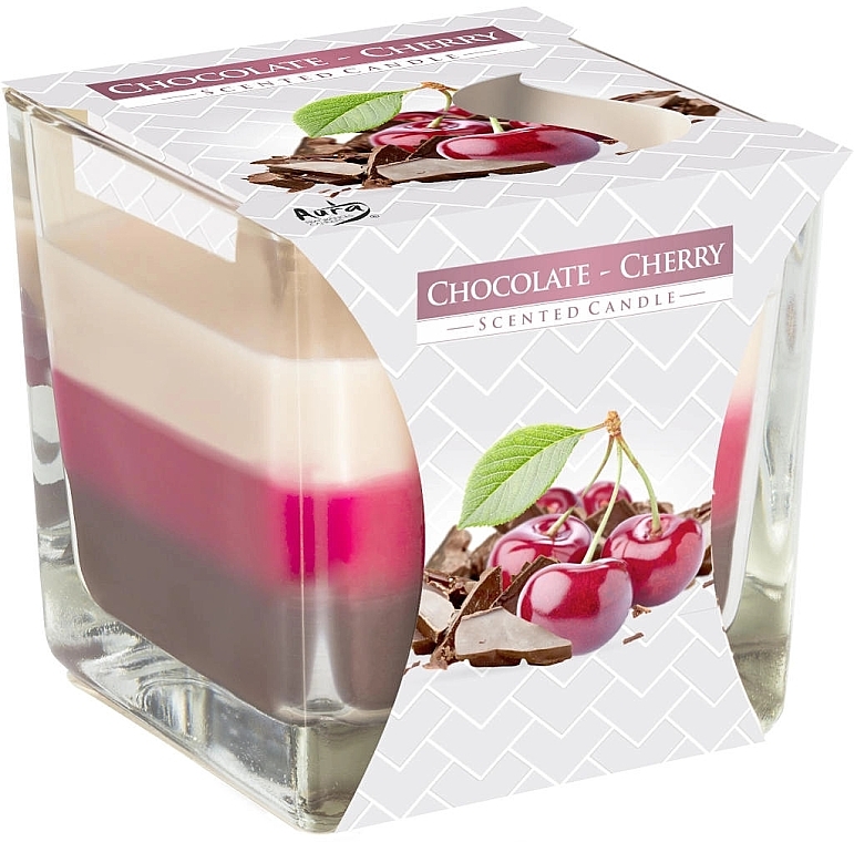 Duftende dreischichtige Kerze im Glas Schokoladenkirsche - Bispol Scented Candle Chocolate & Cherry — Bild N2