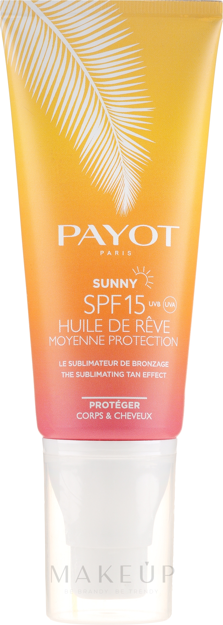 Trockenes Sonnenschutzöl für Körper und Haar SPF 15 - Payot Sunny The Sublimating Tan Effect Body and Hair SPF15 — Bild 100 ml