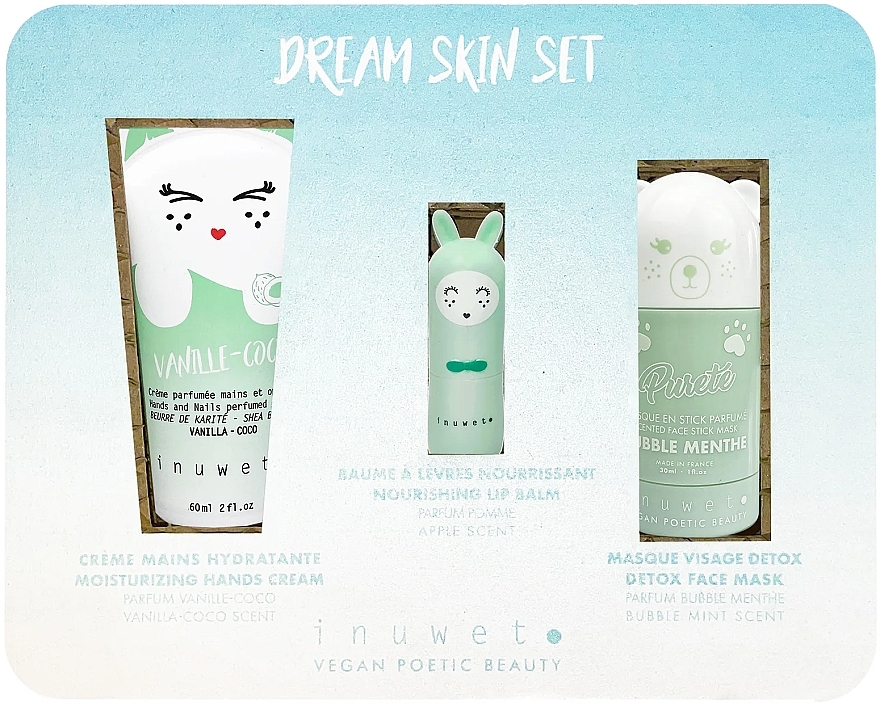 Set - Inuwet Dream Skin Set (Lippenbalsam/3,5 g+Handcreme/60 ml+Gesichtsmaske/30 ml) — Bild N1