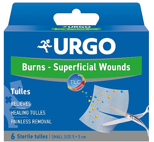Heilender Tüll für Verbrennungen und oberflächliche Wunden 8x8 cm - Urgo Burns — Bild N1