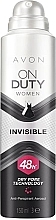 Deospray Antitranspirant - Avon On Duty Invisible Protection — Foto N1