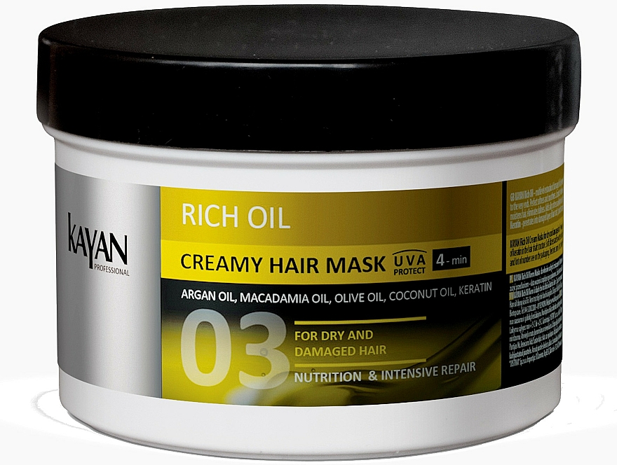 Haarcreme-Maske für trockenes und geschädigtes Haar - Kayan Professional Rich Oil Creamy Hair Mask