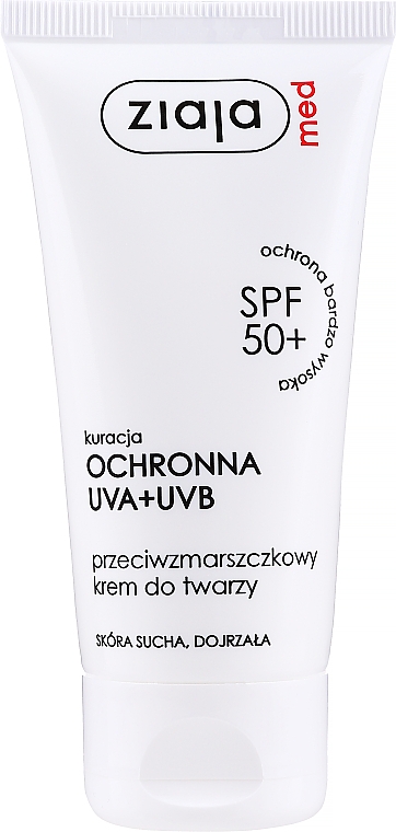 Anti-Falten Gesichtscreme für trockene Haut SPF 50+ - Ziaja Med Cream Wrinkle Dry Spf 50 — Bild N4