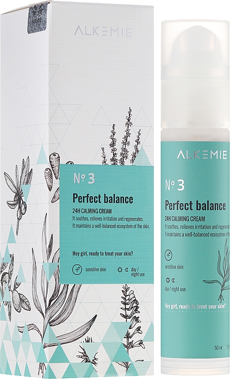 Beruhigende und regenerierende Gesichtscreme gegen Reizungen - Alkmie Perfect Balance 24H Calming Cream — Bild N2