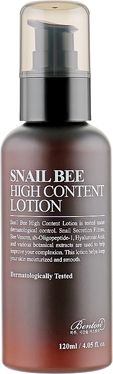 Gesichtslotion mit Schneckenschleimfiltrat und Bienengift - Benton Snail Bee High Content Lotion — Bild N2