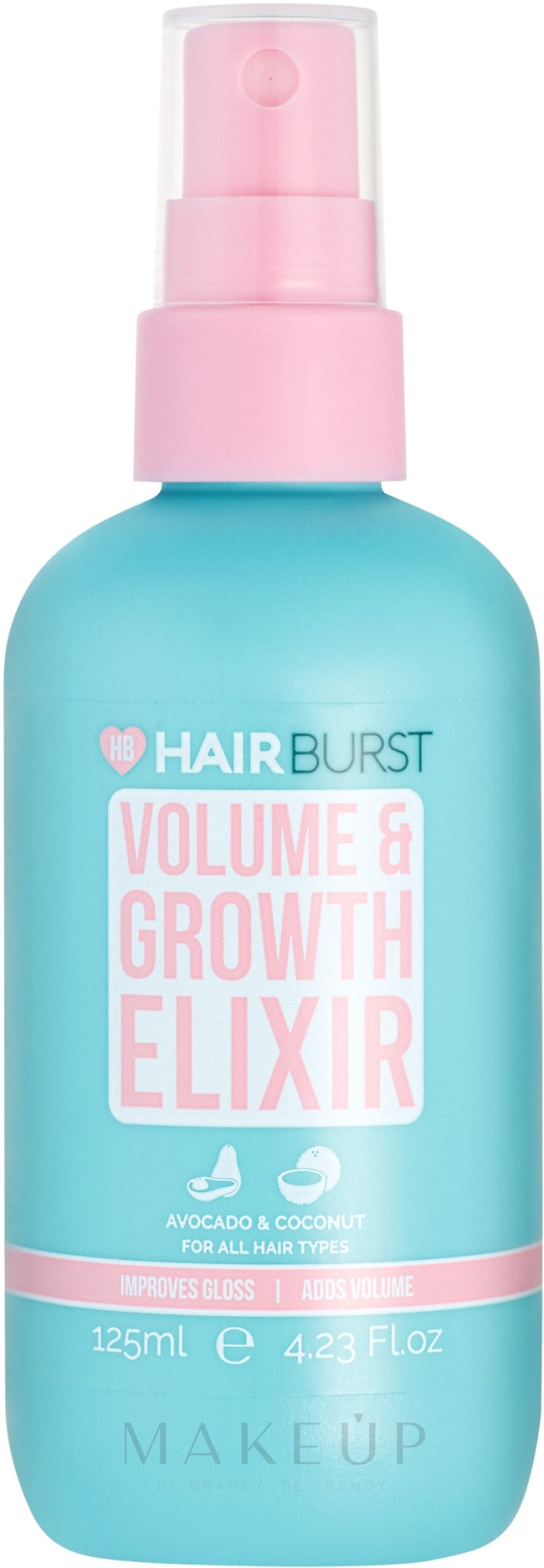 Haarspray für mehr Volumen und zum Wachstum mit Avocado und Kokosnuss - Hairburst Volume & Growth Elixir Spray — Bild 125 ml