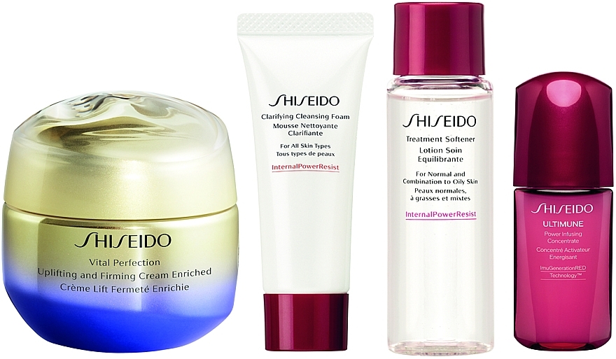 Gesichtspflegeset - Shiseido Vital Perfection Enriched Holiday Kit (Gesichtscreme 50ml + Reinigungsschaum 15ml + Gesichtslotion 30ml + Gesichtskonzentat 10ml) — Bild N5