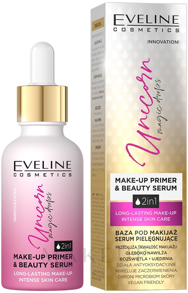 Gesichtsprimer - Eveline Unicorn Magic Drops Beauty Make Up Primer & Beauty Serum — Bild 30 ml