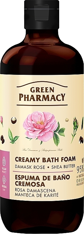 Cremiger Badeschaum Damaszener Rose und Sheabutter  - Green Pharmacy  — Bild N1