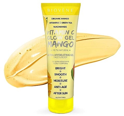 Ultra-feuchtigkeitsspendendes Gel für Gesicht und Körper mit Vitamin C - Biovene Vitamin C Glow Gel Mango — Bild N2