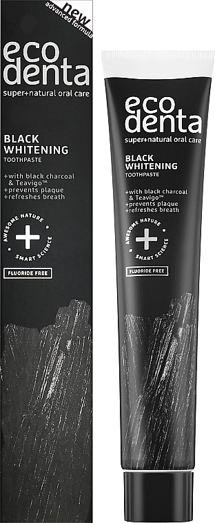 Schwarze, aufhellende und fluoridfreie Zahnpasta - Ecodenta Black Whitening Toothpaste — Foto N2