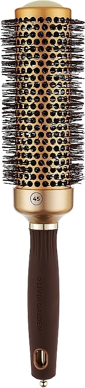 Haarbürste - Olivia Garden Expert Blowout Speed Wavy Bristles Gold Brown 45 mm — Bild N1