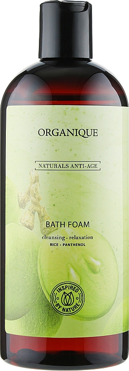 Entspannender Anti-Aging Badeschaum mit Reisextrakt, Panthenol und Vitamin E - Organique Naturals Anti-Age Bath Foam — Bild N1
