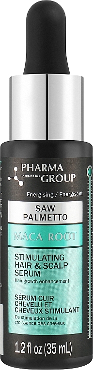 Stimulierendes Serum - Pharma Group Laboratories Saw Palmetto + Maca Root Hair & Scalp Serum — Bild N1