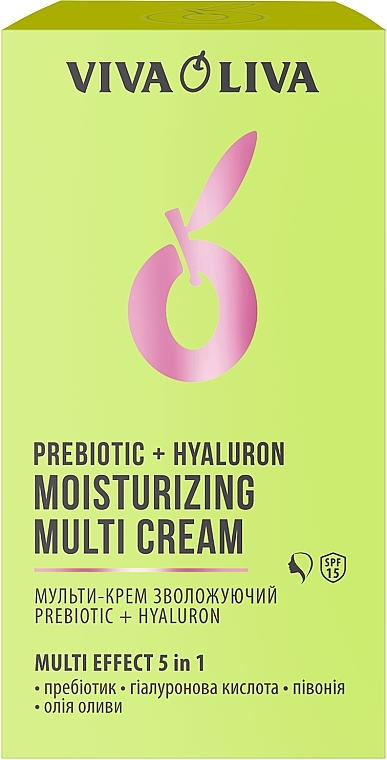 Feuchtigkeitsspendende Gesichtscreme - Viva Oliva Prebiotic + Hyaluron Moisturizing Multi Cream SPF 15 — Bild N2