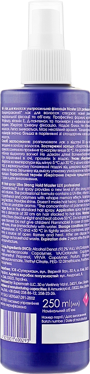 Haarspray mit ultrastarkem Halt - Master LUX Professional Ultra Strong Hair Spray — Bild N2