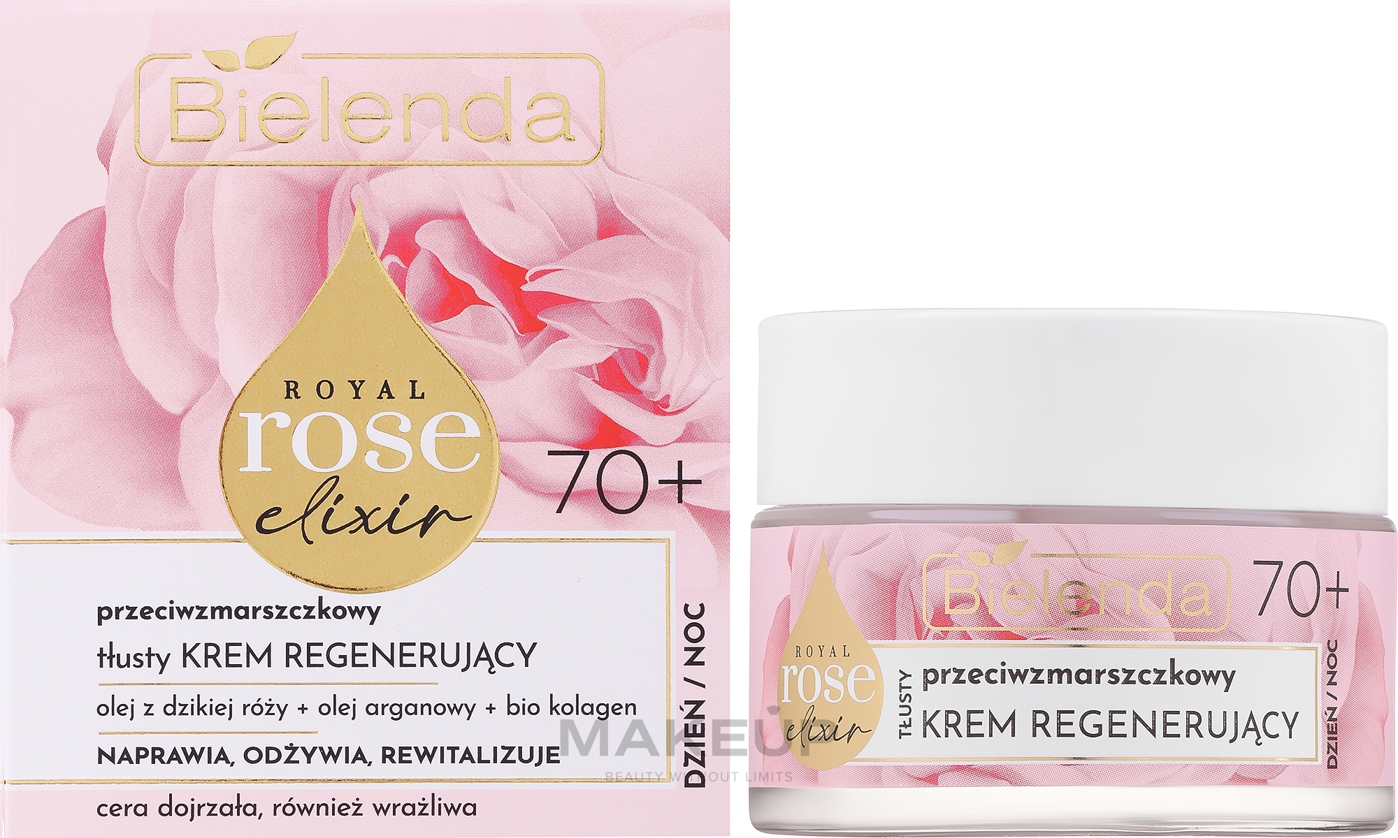 Anti-Falten-Gesichtscreme 70+ - Bielenda Royal Rose Elixir Face Cream — Bild 50 ml