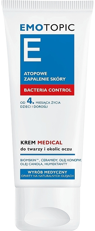 Gesichts- und Augencreme - Pharmaceris E Emotopic Bacteria Control Medical Cream — Bild N1