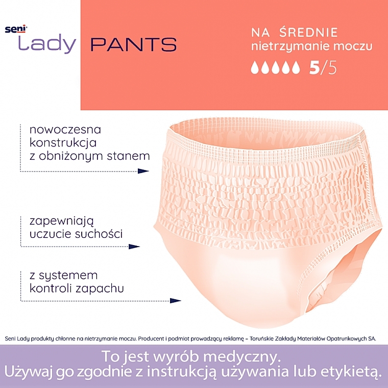 Saugfähiges Höschen für Damen L 100-135 cm 10 St. - Seni Lady Pants  — Bild N7