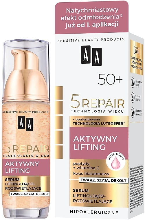 Lifting-Serum für das Gesicht - AA Cosmetics Technologia Wieku 5Repair 50+ Serum — Bild N1