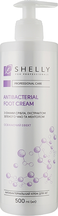 Antibakterielle Fußcreme mit Silberionen, Grüntee-Extrakt und Menthol - Shelly Professional Care Antibacterial Foot Cream — Bild N3