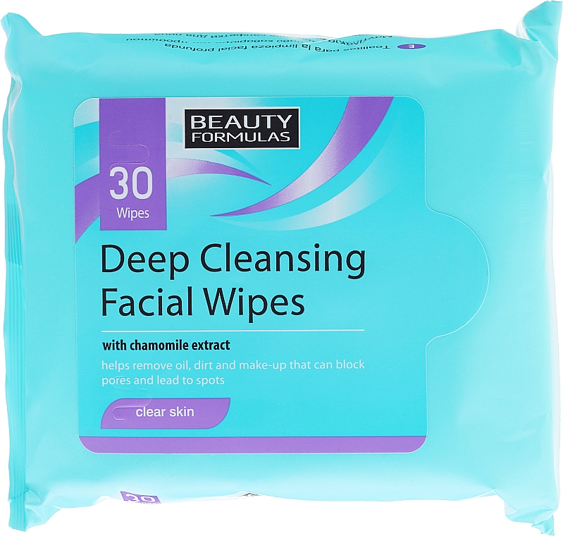 Feuchtigkeitstücher für das Gesicht 30 St. - Beauty Formulas Deep Cleansing Facial Wipes — Bild N1