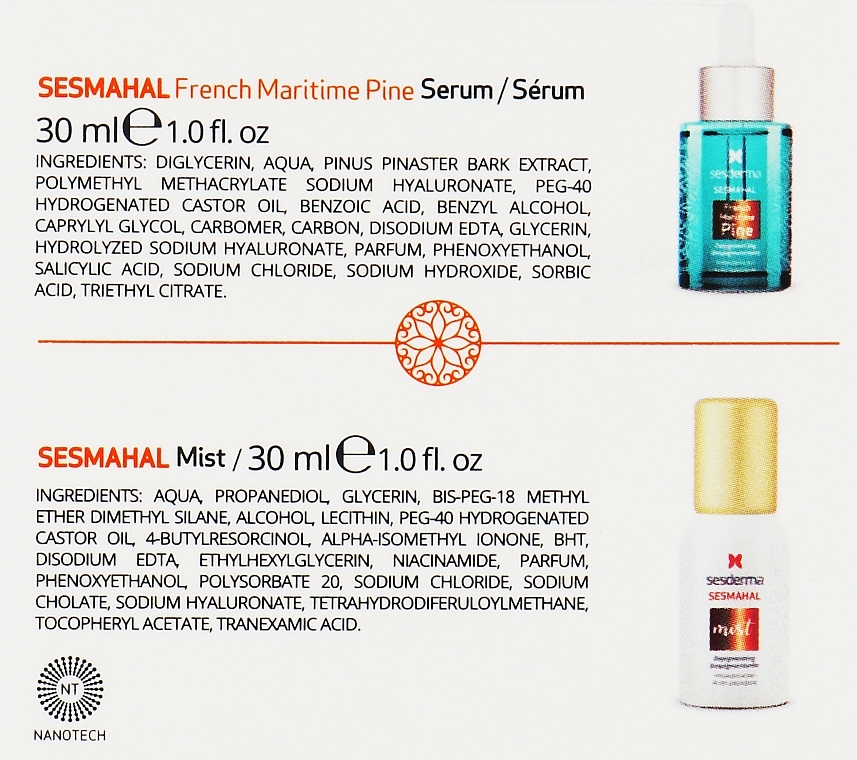 Set - Sesderma Sesmahal French Maritime Pine Serum Bi-Phase System (serum/30ml + mist/30ml) — Bild N3