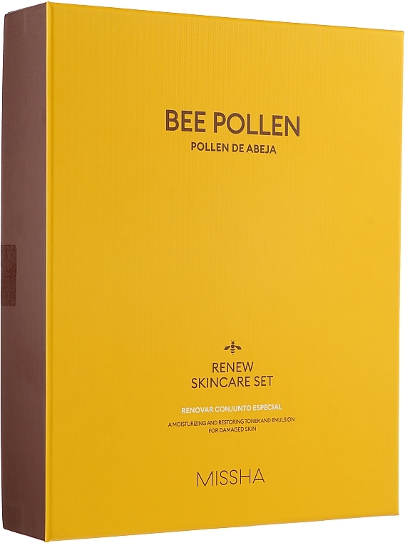 Gesichtspflegeset - Missha Bee Pollen Renew Skincare Set (Tonikum 150ml + Emulsion 130ml + Mini-Tonikum 30ml + Mini-Emulsion 30ml) — Bild N1