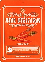 GESCHENK! Tuchmaske mit Karottenextrakt für empfindliche Haut - Fortheskin Super Food Real Vegifarm Double Shot Mask Carrot — Bild N1