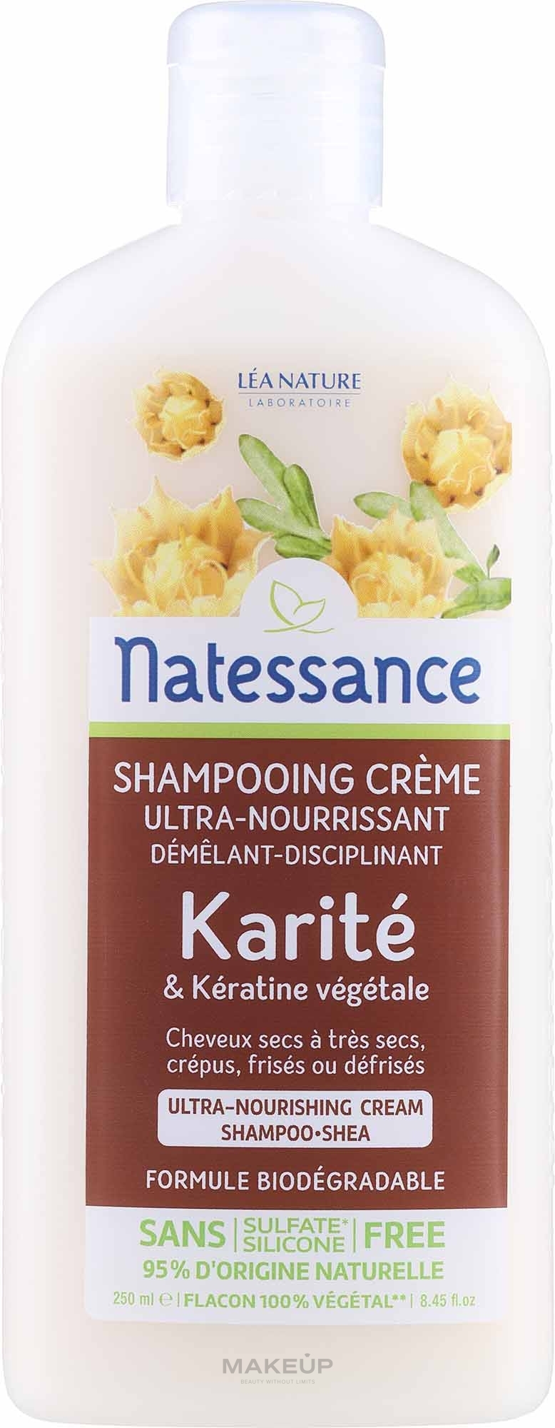 Haarshampoo mit Sheabutter und pflanzlichem Keratin - Natessance Ultra-Rich Shampoo Shea And Botanical Keratin — Bild 250 ml