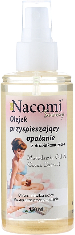 Körperöl zur Beschleunigung der Bräunung mit Goldpartikeln - Nacomi Sunny Oil — Bild N1