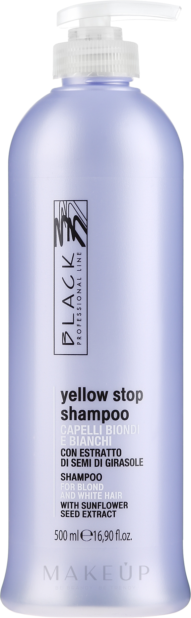 Anti-Gelbstich Shampoo für weißes und blondes Haar - Black Professional Line Yellow Stop Shampoo — Bild 500 ml