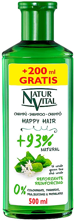 Stärkendes Haarshampoo mit Grüntee-Extrakt - Natur Vital Happy Hair Reinforcing Shampoo — Bild N1