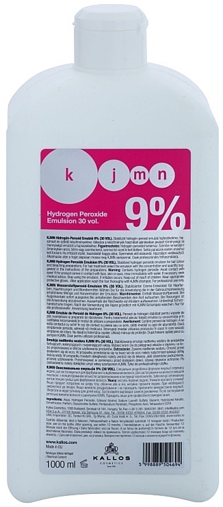 Oxidationsmittel 9% - Kallos Cosmetics KJMN Hydrogen Peroxide Emulsion