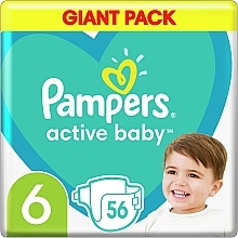 Düfte, Parfümerie und Kosmetik Windeln Active Baby 6 (13-18 kg) 56 St. - Pampers