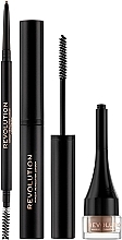 Set - Makeup Revolution Ultra Brow Builder Kit (wax/8ml + brow/pomade/2,2g + eye/crayon/0,09g)  — Bild N2