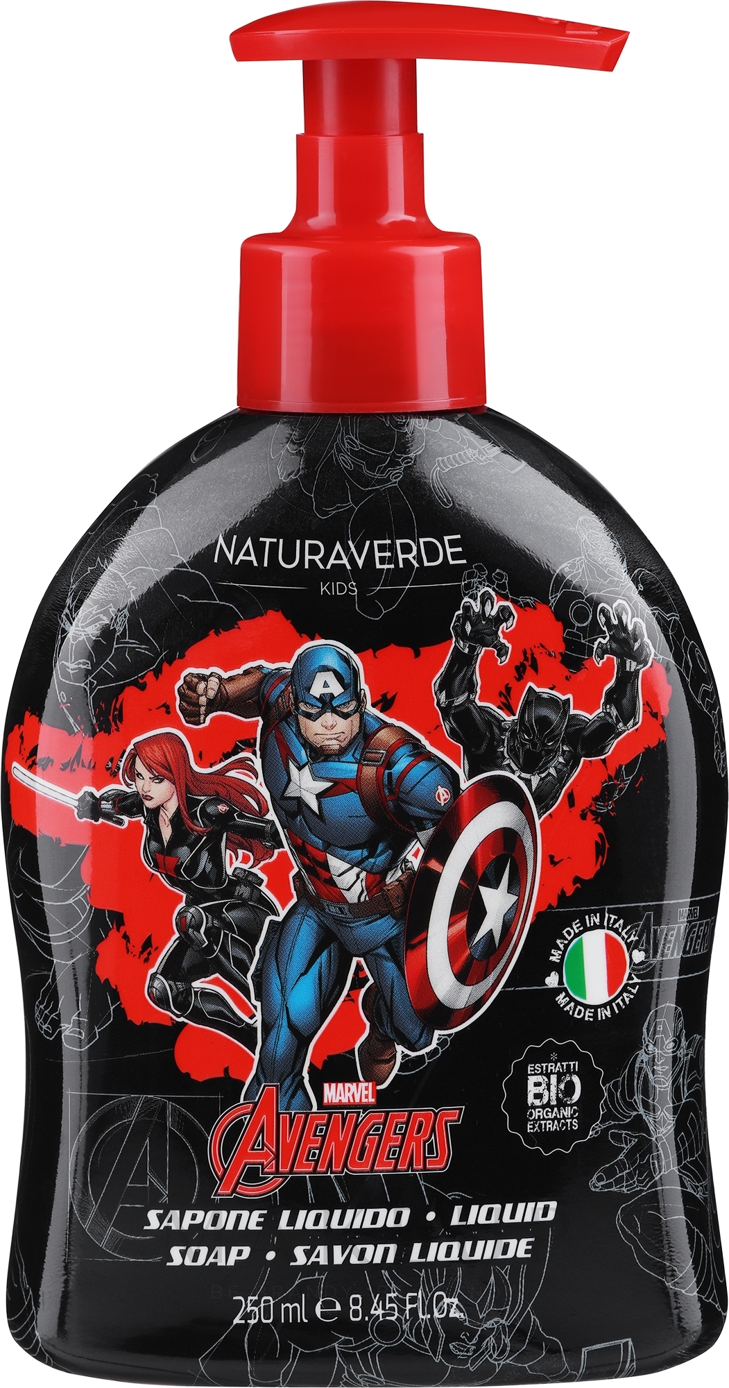 Flüssigseife für Kinder Captain America - Naturaverde Kids Avengers Liquid Soap  — Bild 250 ml
