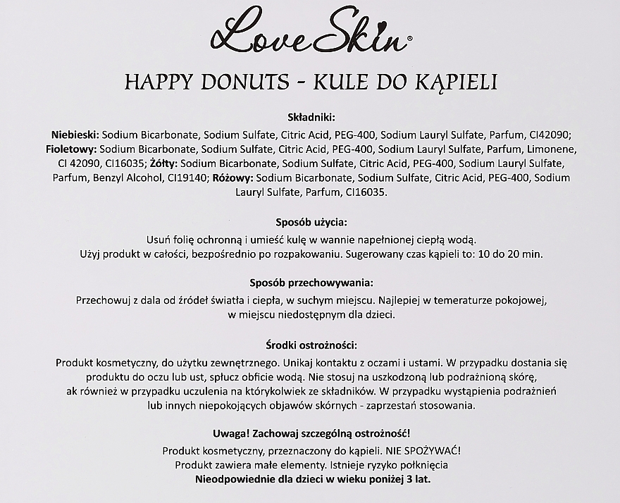 Badebomben-Set - Love Skin Happy Donuts (Badebomben 4x60g)  — Bild N9