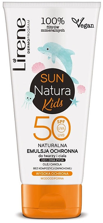 Natürliche Sonnenschutzemulsion für Kinder SPF 50 - Lirene Sun Natura Kids Protective Emulsion SPF50 — Bild N1