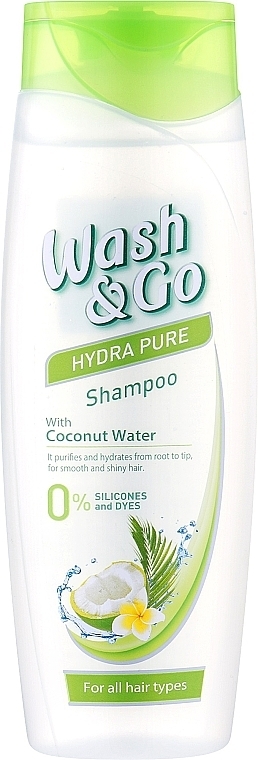 Shampoo mit Kokoswasser für alle Haartypen - Wash&Go Hydra Pure Coconut Water Shampoo — Bild N1