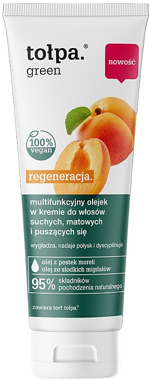 Regenerierende Haaröl-Creme mit Aprikosenkern- und Süßmandelöl für trockenes und stumpfes Haar - Tolpa Green Regeneration Oil — Bild N1