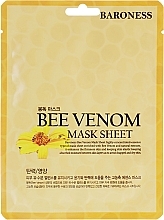 GESCHENK! Tuchmaske für das Gesicht mit Bienengift - Beauadd Baroness Mask Sheet Bee Venom — Bild N1